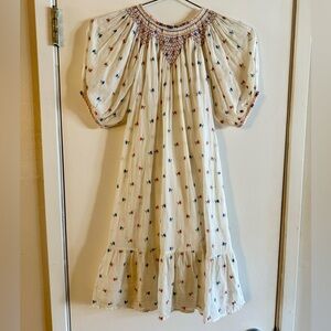 Doen Embroidered Floral Nightgown Dress